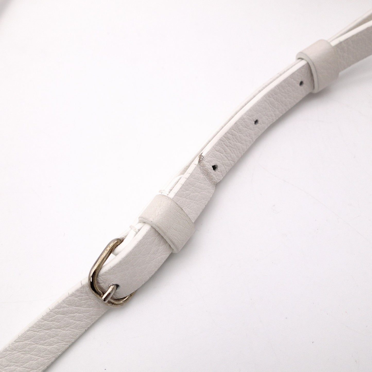 BALENCIAGA Shoulder Bag, Leather, White, Crossbody