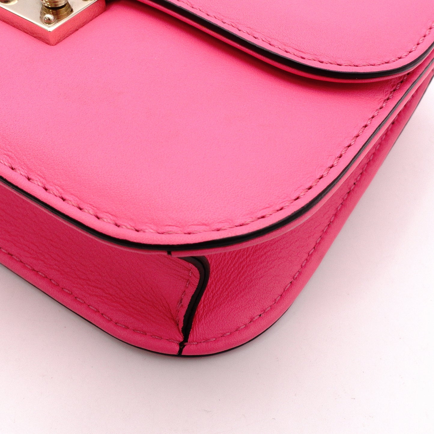Valentino Garavani Gram Rock Small Shoulder Bag, Leather, Pink, Gold Hardware