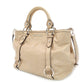 Miu Miu Handbag Patent Leather Beige 2-Way RN0685 Crossbody Logo Silver Hardware 7-9-757