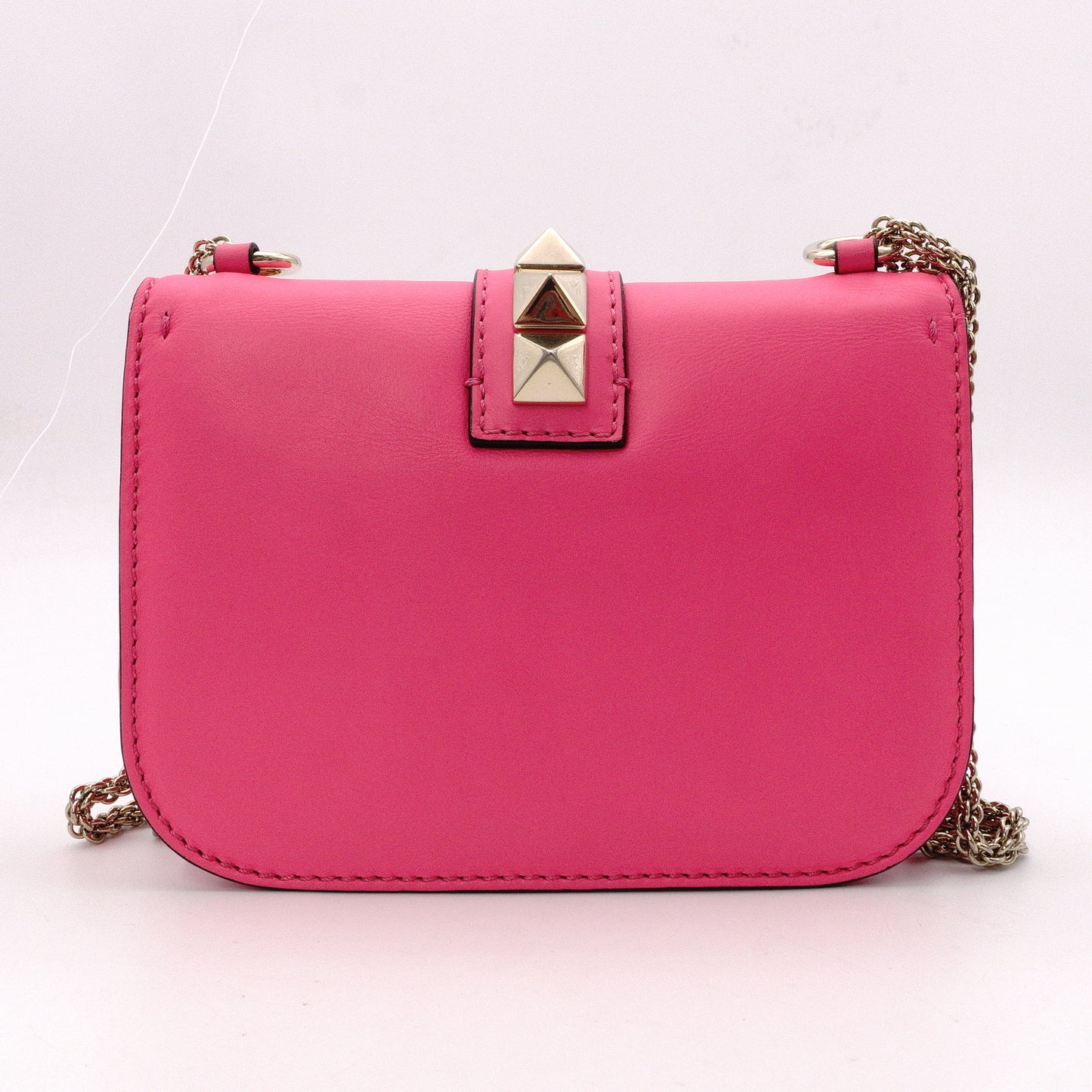 Valentino Garavani Gram Rock Small Shoulder Bag, Leather, Pink, Gold Hardware