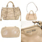 Miu Miu Handbag Patent Leather Beige 2-Way RN0685 Crossbody Logo Silver Hardware 7-9-757