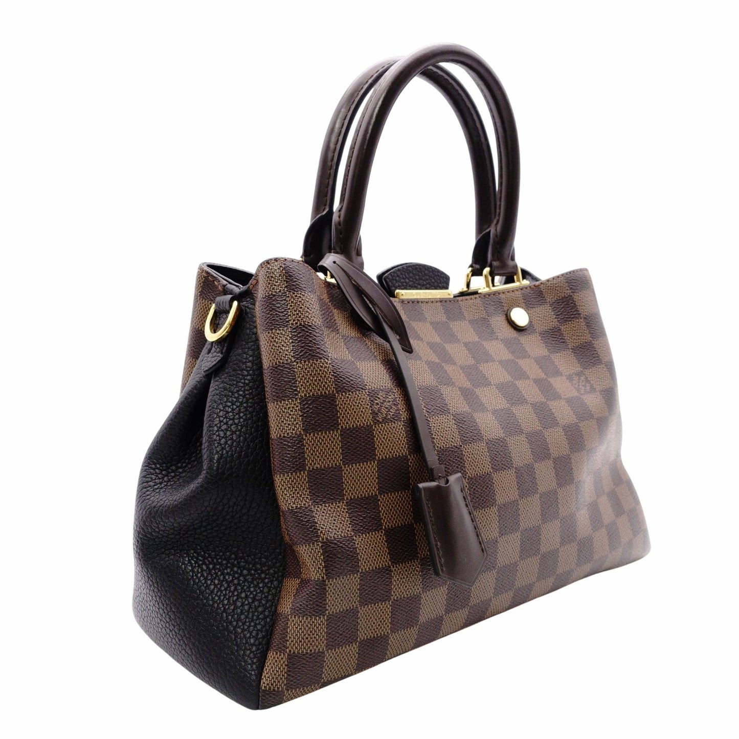LOUIS VUITTON Brittany Damier Ébène Handbag, PVC and Leather, Brown, 2-Way
