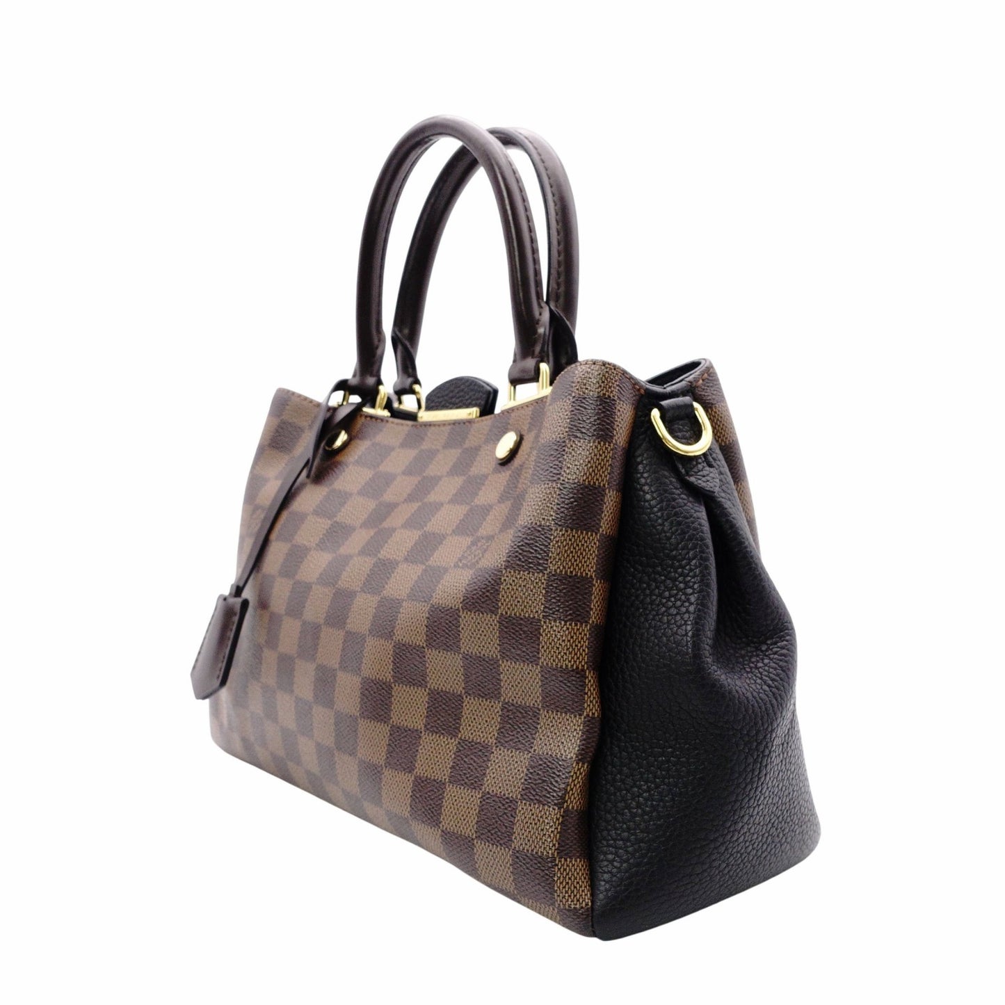 LOUIS VUITTON Brittany Damier Ébène Handbag, PVC and Leather, Brown, 2-Way