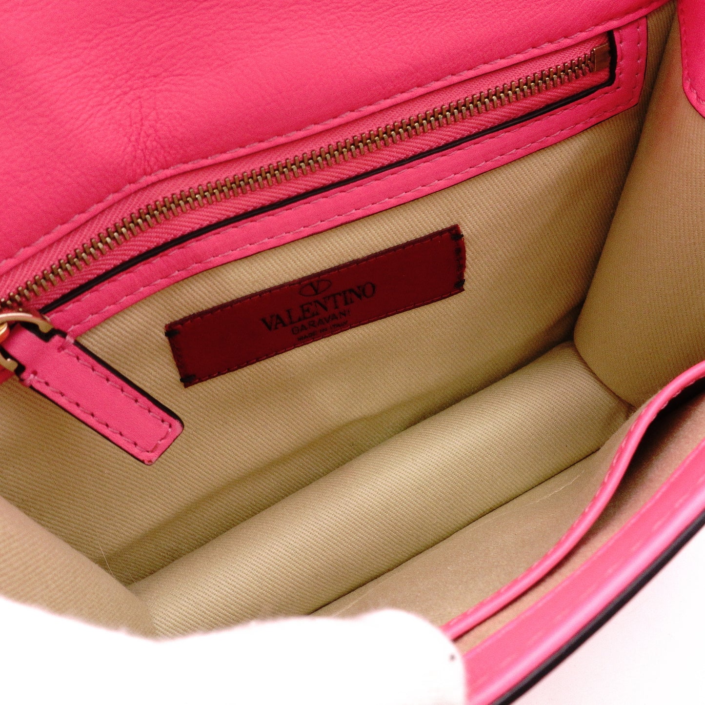 Valentino Garavani Gram Rock Small Shoulder Bag, Leather, Pink, Gold Hardware
