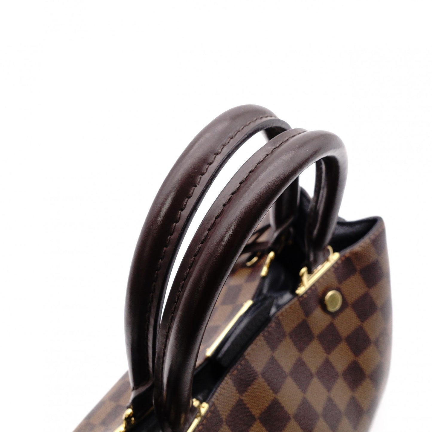 LOUIS VUITTON Brittany Damier Ébène Handbag, PVC and Leather, Brown, 2-Way
