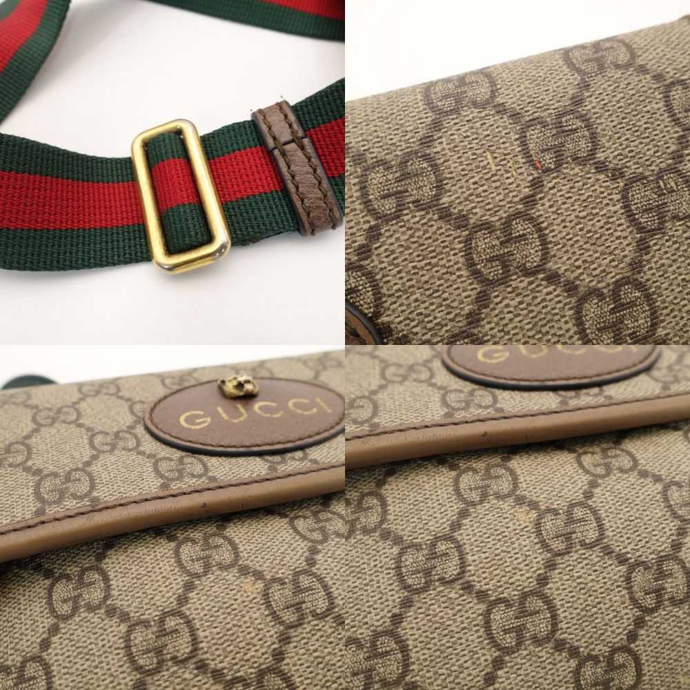 GUCCI Neo Vintage Waist Bag GG Supreme Body Bag Beige Metal Cat Sherry Line 7-9-458