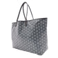 GOYARD Saint Louis PM Tote Bag, PVC and Leather, Gray, with Pouch