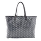 GOYARD Saint Louis PM Tote Bag, PVC and Leather, Gray, with Pouch