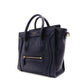 CELINE Luggage Nano Shopper Handbag, Leather, Navy, 2-Way Crossbody, Gold Hardware