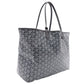 GOYARD Saint Louis PM Tote Bag, PVC and Leather, Gray, with Pouch