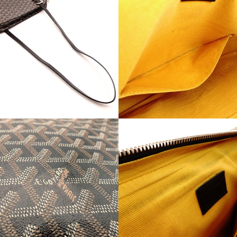 Goyard Yona GM Shoulder Bag Black × Brown PVC Leather Crossbody Men's 7-12-179