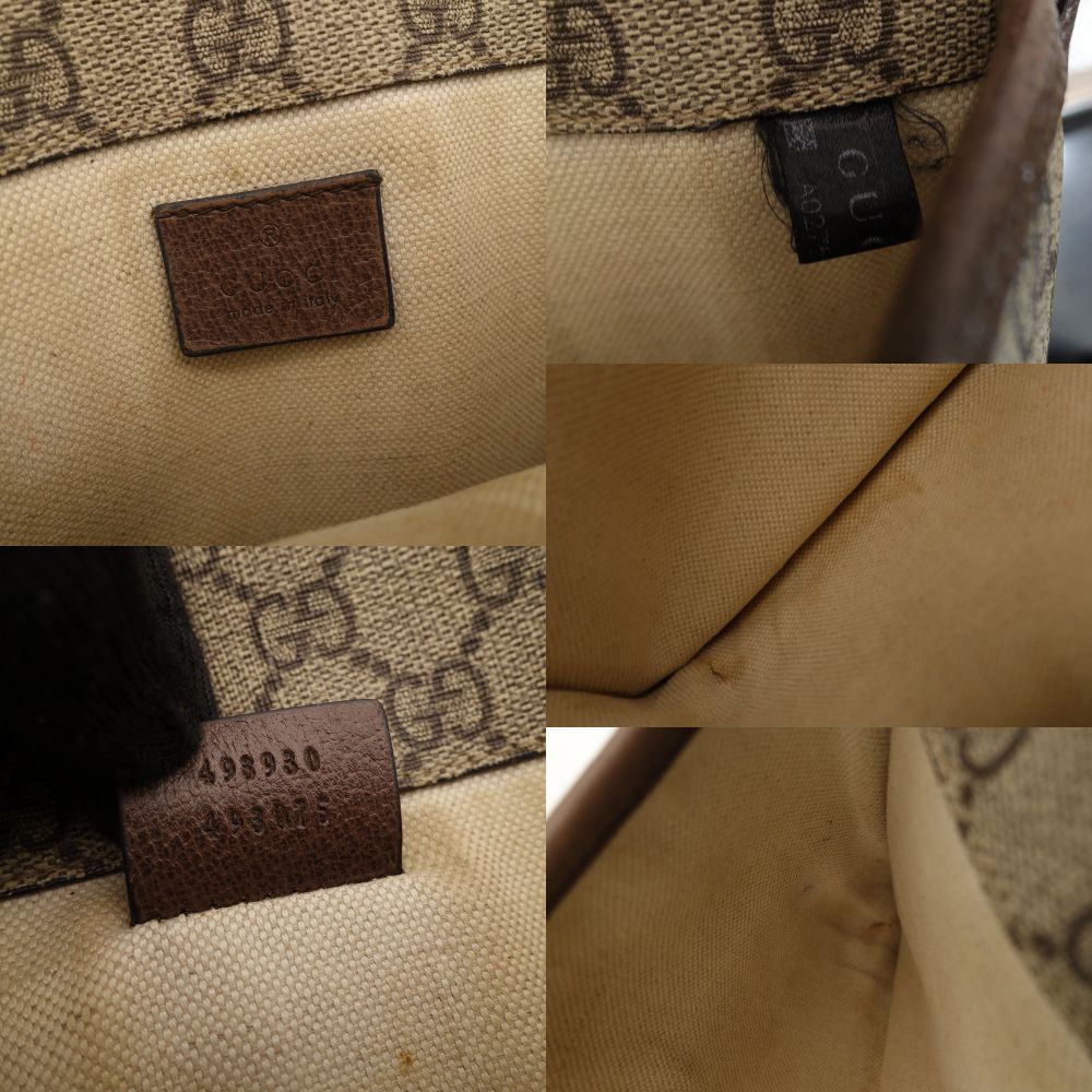 GUCCI Neo Vintage Waist Bag GG Supreme Body Bag Beige Metal Cat Sherry Line 7-9-458