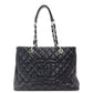 CHANEL GST Grand Shopping Tote Bag Matelassé Black Caviar Leather Black Silver Hardware R8020052