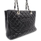 CHANEL GST Grand Shopping Tote Bag Matelassé Black Caviar Leather Black Silver Hardware R8020052