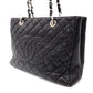 CHANEL GST Grand Shopping Tote Bag Matelassé Black Caviar Leather Black Silver Hardware R8020052