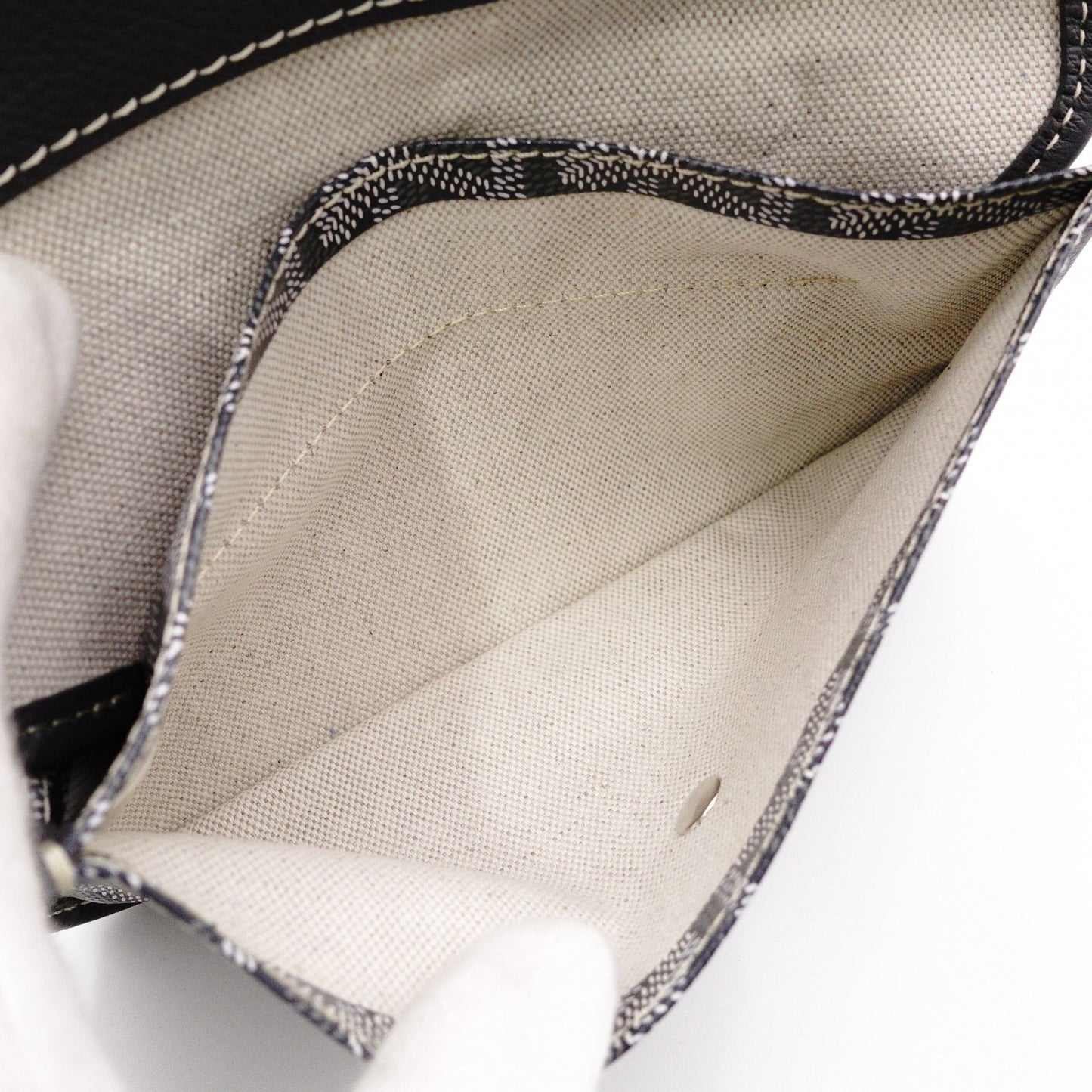 GOYARD Saint Louis PM Tote Bag, PVC and Leather, Gray, with Pouch