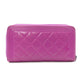 CHANEL Boy Chanel Lambskin Long Wallet, Leather, Purple, Gunmetal