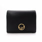 FENDI F is FENDI Tri-fold Wallet, Leather, Black, Gold Hardware, Comes with Box