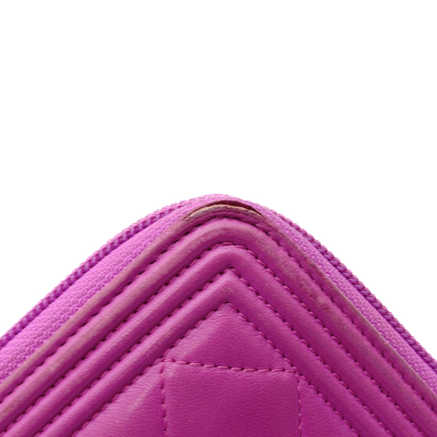 CHANEL Boy Chanel Lambskin Long Wallet, Leather, Purple, Gunmetal