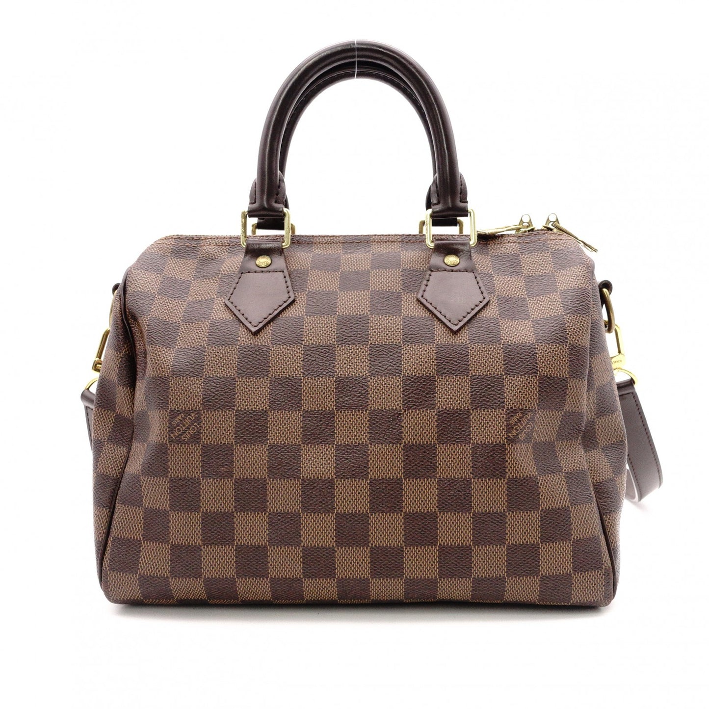 LOUIS VUITTON Speedy 25 Bandoulière Damier Ébène Handbag, 2-Way, PVC/Leather, Brown, Women's