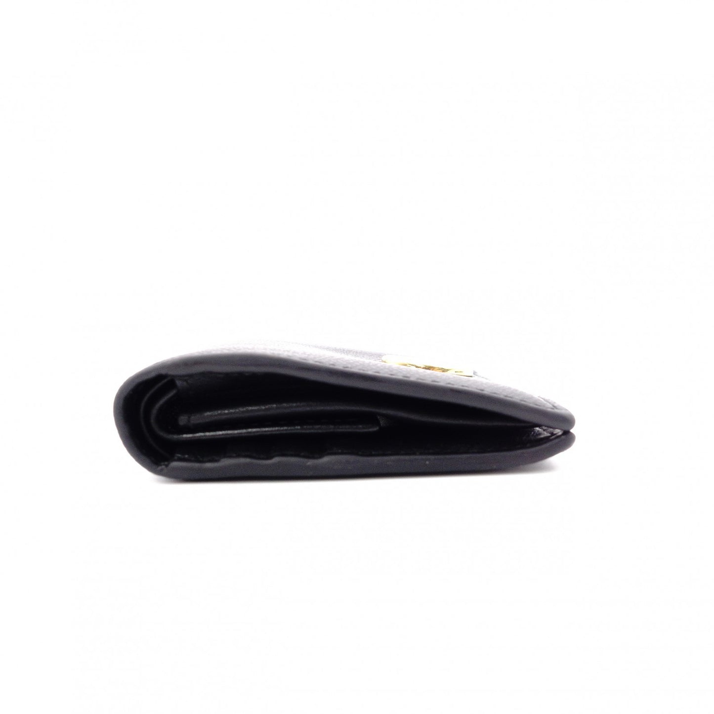FENDI F is FENDI Tri-fold Wallet, Leather, Black, Gold Hardware, Comes with Box