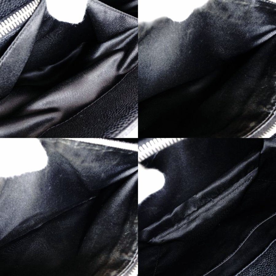 CHANEL GST Grand Shopping Tote Bag Matelassé Black Caviar Leather Black Silver Hardware R8020052
