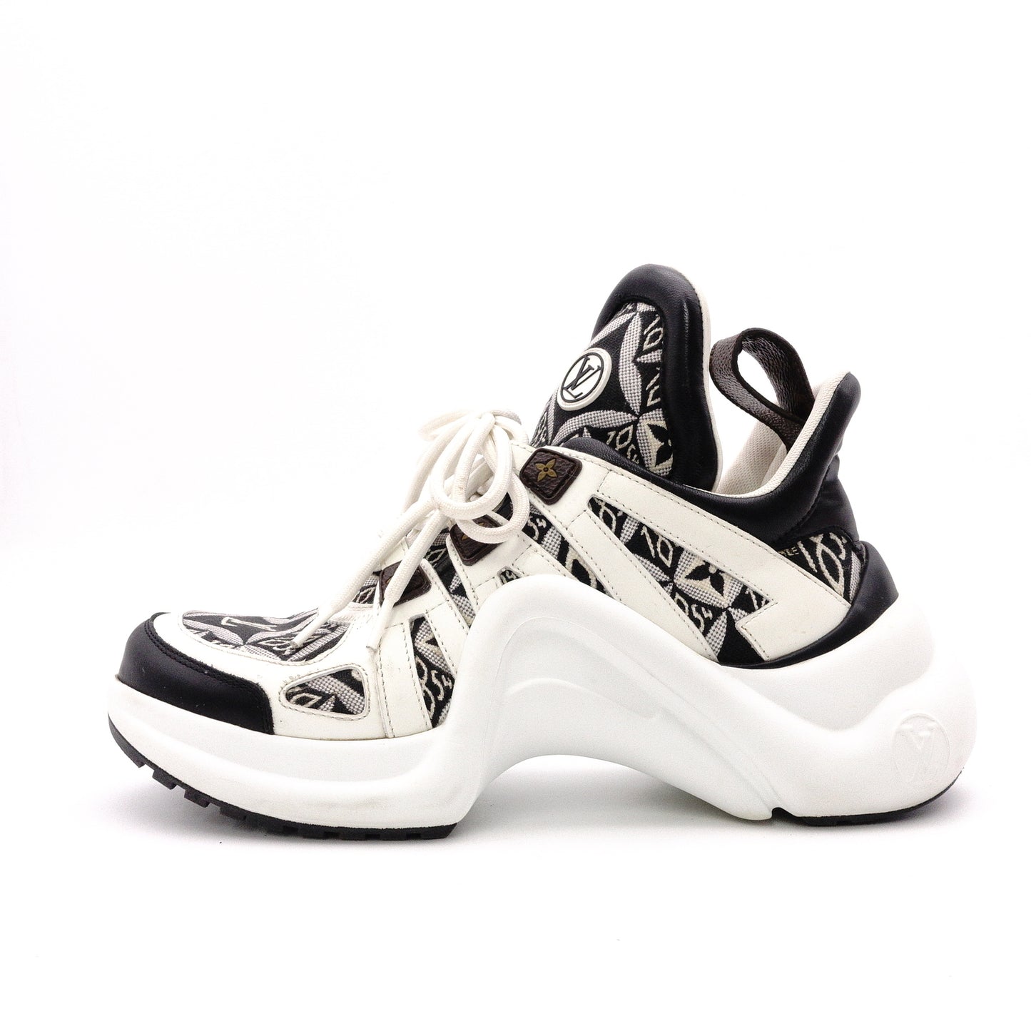 LOUIS VUITTON Since 1854 LV ArcLight Line Sneakers Rubber/Canvas White x Black Size 37 Approx. 23.5–24 cm
