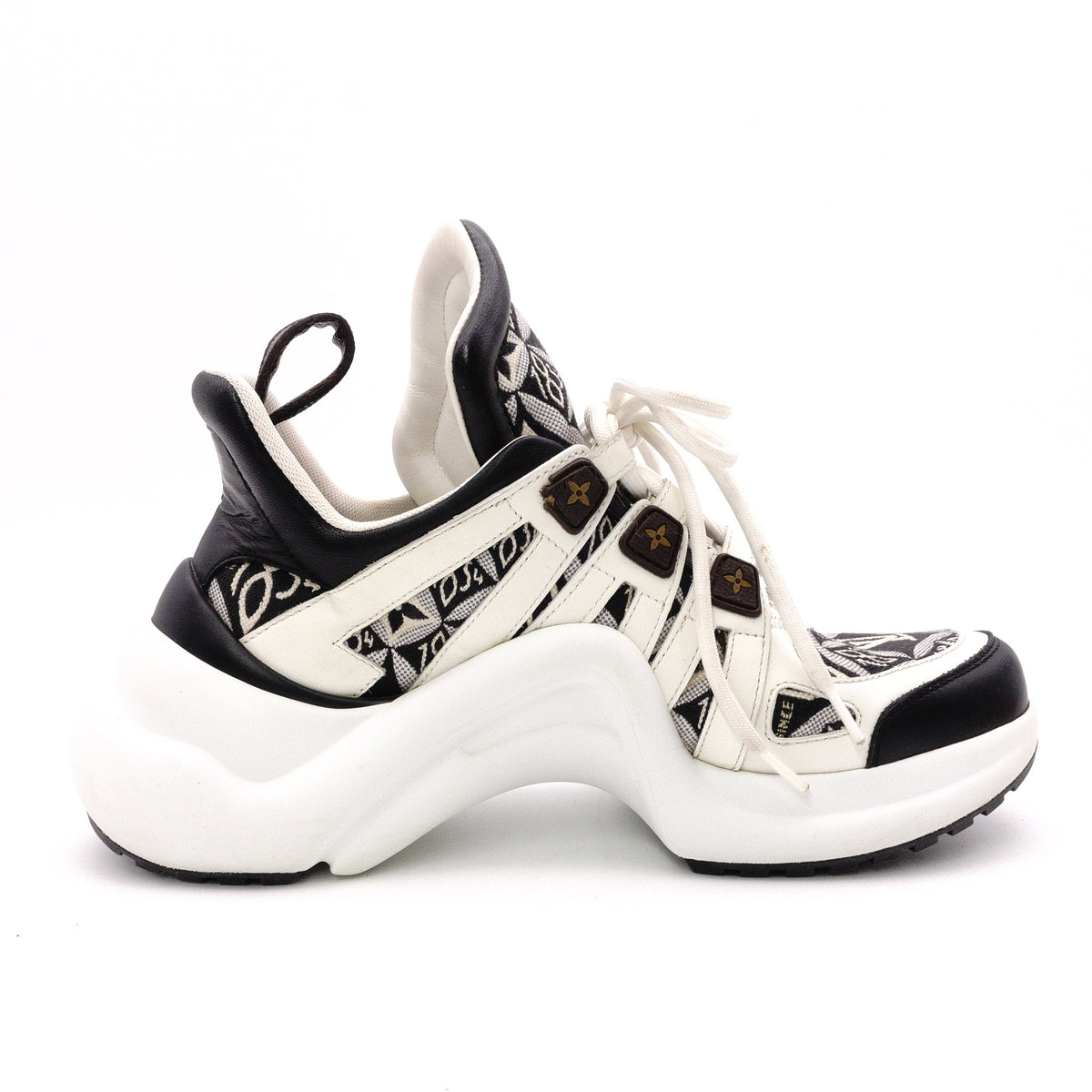 LOUIS VUITTON Since 1854 LV ArcLight Line Sneakers Rubber/Canvas White x Black Size 37 Approx. 23.5–24 cm