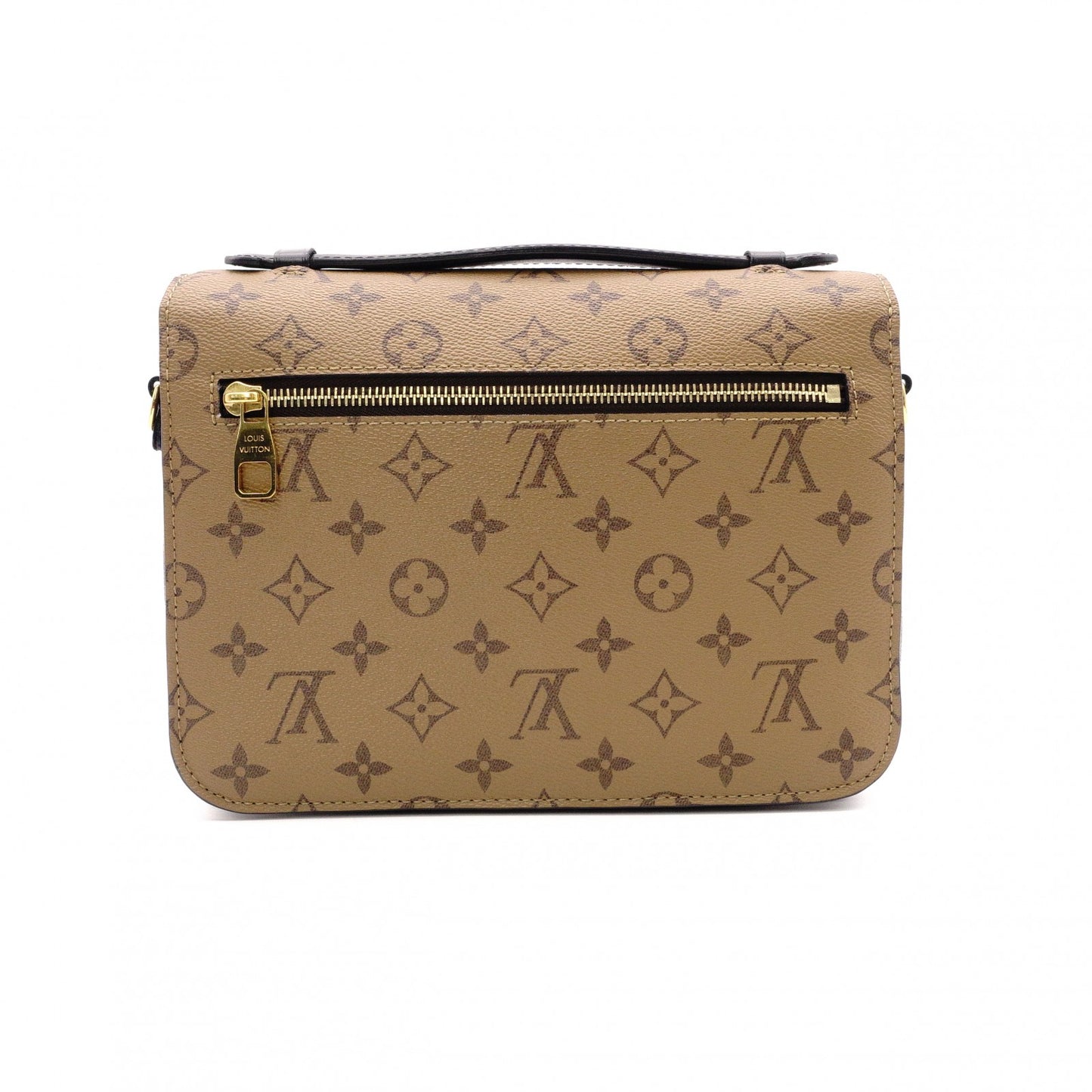 LOUIS VUITTON Pochette Métis MM Reverse Monogram 2-Way Handbag, PVC/Leather, Brown, Women's