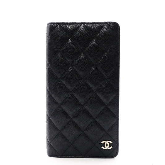 CHANEL Caviar Skin Notebook Cover, Leather, Black, CC Logo, Silver Hardware, Logo, Black