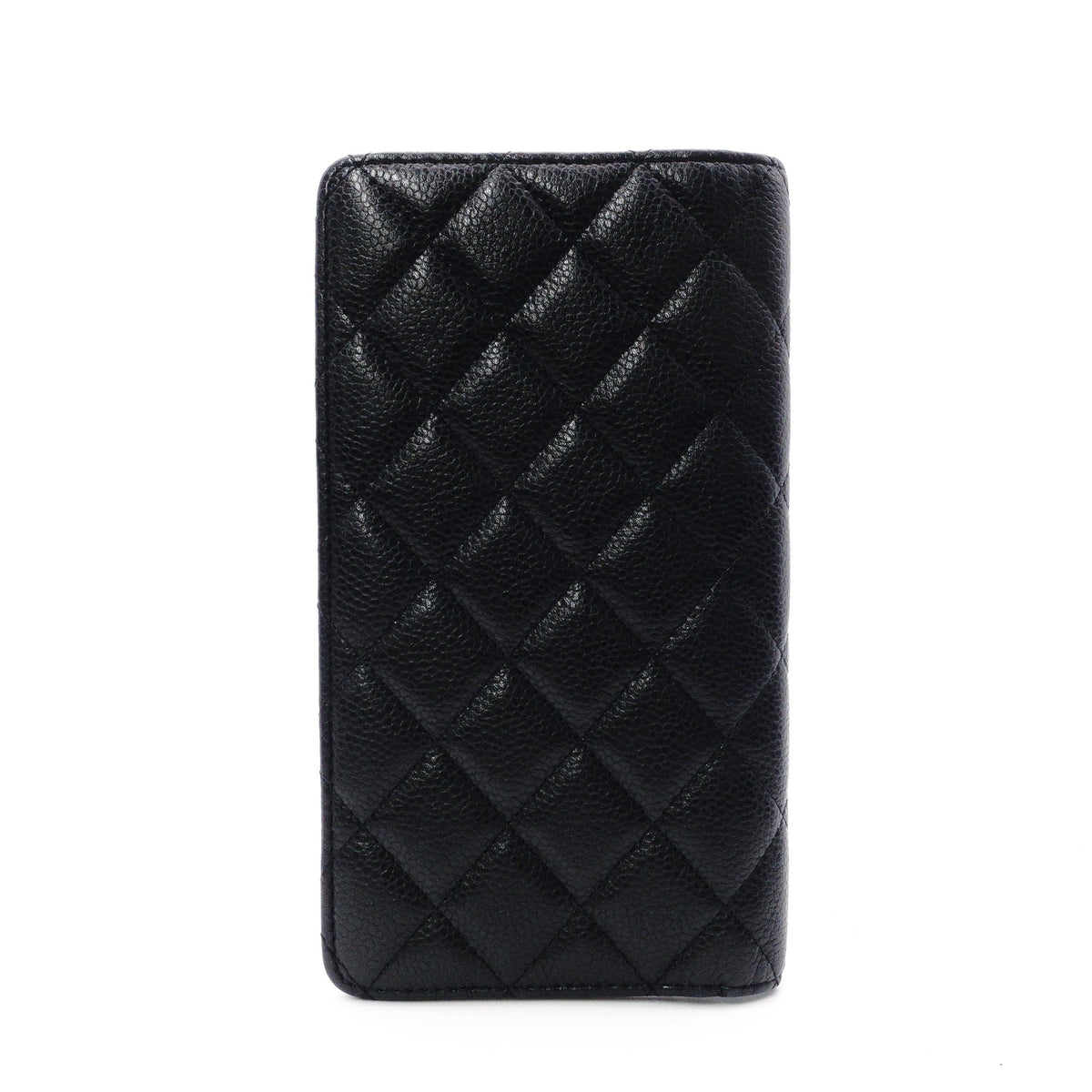 CHANEL Caviar Skin Notebook Cover, Leather, Black, CC Logo, Silver Hardware, Logo, Black