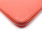 HERMES Silk-In Compact Coin Case, Leather, Orange