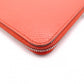 HERMES Silk-In Compact Coin Case, Leather, Orange