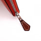 HERMES Silk-In Compact Coin Case, Leather, Orange