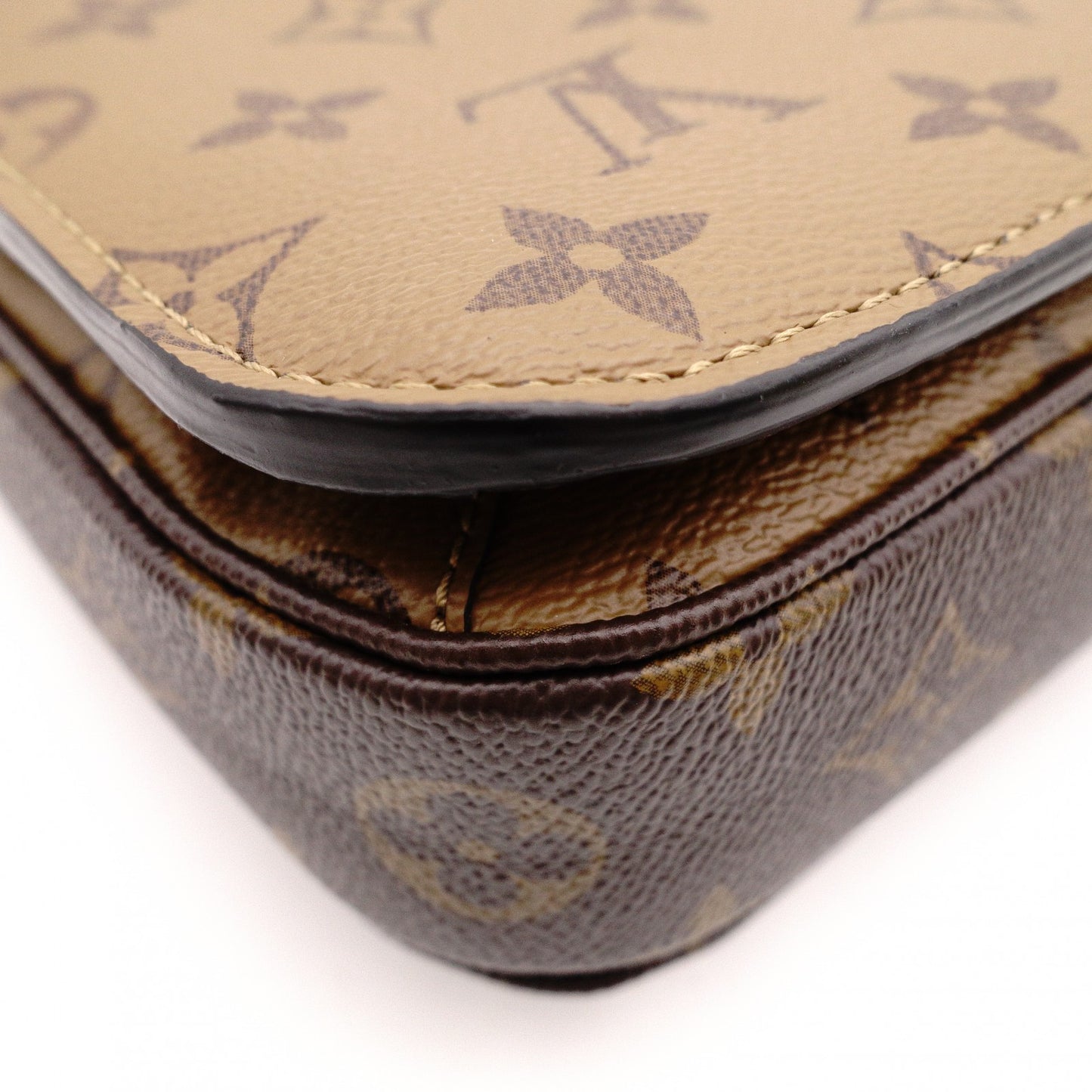 LOUIS VUITTON Pochette Métis MM Reverse Monogram 2-Way Handbag, PVC/Leather, Brown, Women's