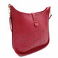 HERMES Evelyn GM Red Ruby Taurillon Clemence Shoulder Bag Leather H Logo □F Stamped Gold Hardware R8020321