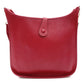 HERMES Evelyn GM Red Ruby Taurillon Clemence Shoulder Bag Leather H Logo □F Stamped Gold Hardware R8020321