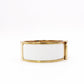 HERMES Click Crack GM Bangle, Metal, White, Women's, Gold, H Logo, Click H