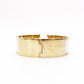 HERMES Click Crack GM Bangle, Metal, White, Women's, Gold, H Logo, Click H