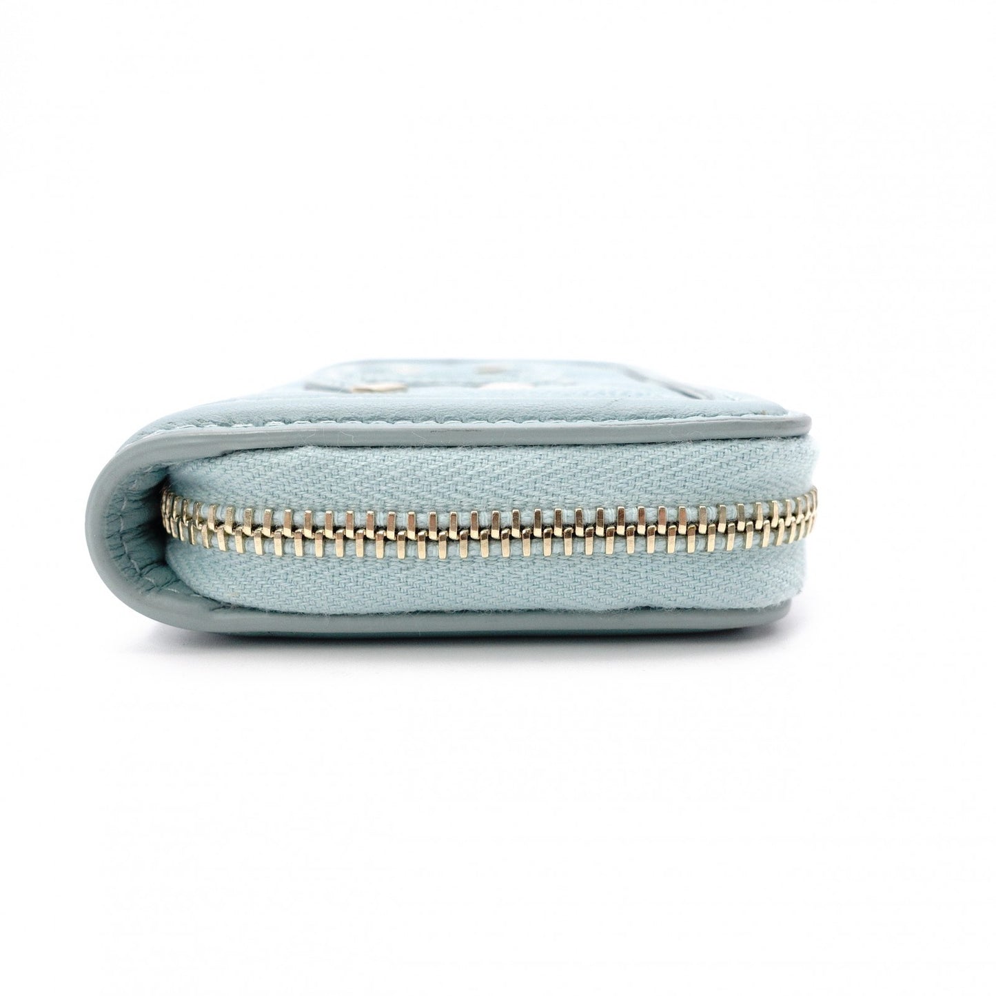 CHANEL CC Filigree Coin Purse, Light Blue Caviar Leather
