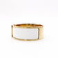 HERMES Click Crack GM Bangle, Metal, White, Women's, Gold, H Logo, Click H