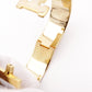 HERMES Click Crack GM Bangle, Metal, White, Women's, Gold, H Logo, Click H