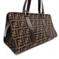 FENDI Zucca Tote Bag, Canvas/Leather, Brown, with FF Logo in Leather