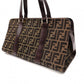 FENDI Zucca Tote Bag, Canvas/Leather, Brown, with FF Logo in Leather