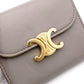CELINE Triomphe Tri-Fold Wallet, Leather, Gray, Gold Hardware, Wallet, Logo