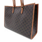 Céline Triomphe Horizontal Cabas Tote Bag Brown PVC Leather Shoulder R8020339