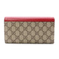 GUCCI HC1980 GG Supreme Wallet Chain, PVC/Leather, Beige, Wallet, Shoulder Strap, Gold Hardware