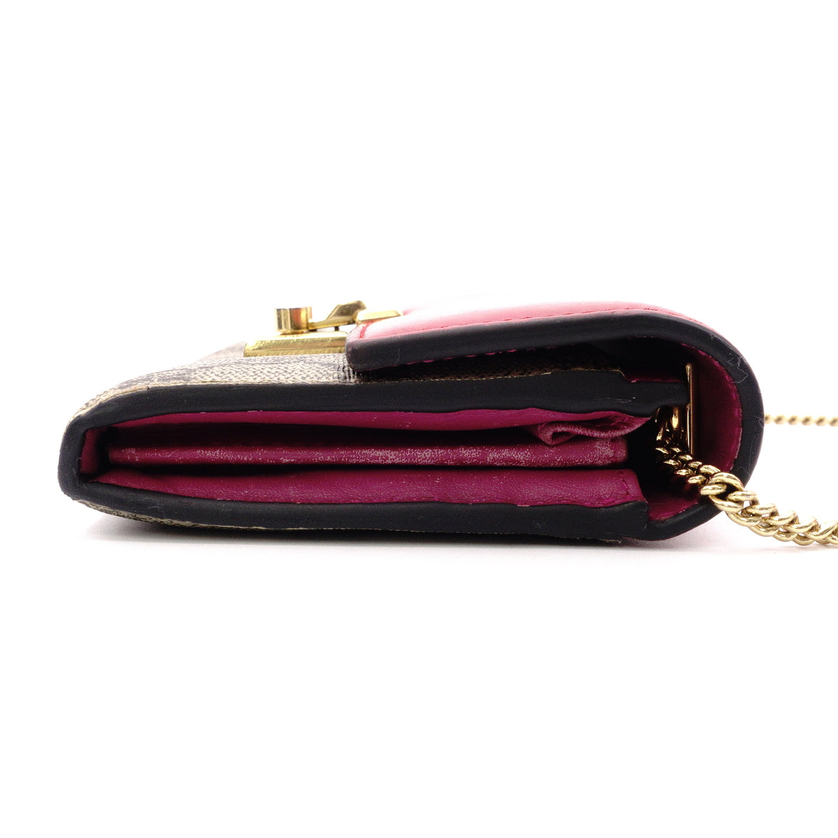GUCCI HC1980 GG Supreme Wallet Chain, PVC/Leather, Beige, Wallet, Shoulder Strap, Gold Hardware