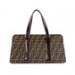 FENDI Zucca Tote Bag, Canvas/Leather, Brown, with FF Logo in Leather