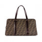 FENDI Zucca Tote Bag, Canvas/Leather, Brown, with FF Logo in Leather